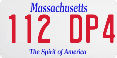 MA license plate 112DP4