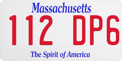 MA license plate 112DP6