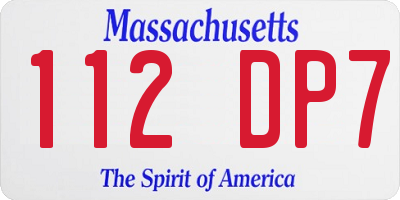 MA license plate 112DP7
