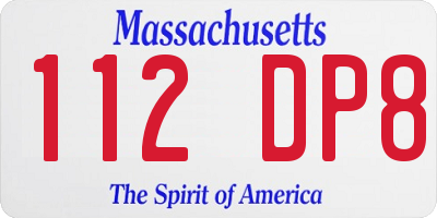 MA license plate 112DP8