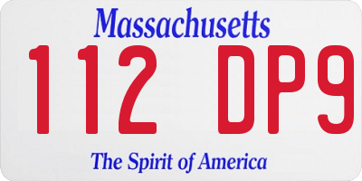 MA license plate 112DP9