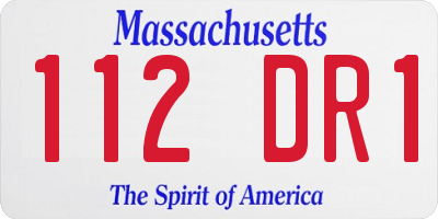 MA license plate 112DR1
