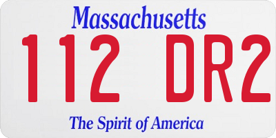 MA license plate 112DR2