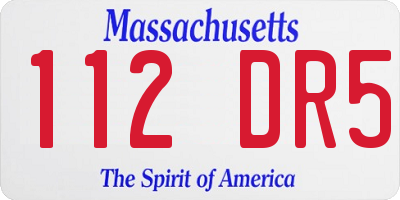 MA license plate 112DR5