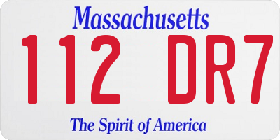 MA license plate 112DR7