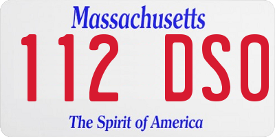 MA license plate 112DS0