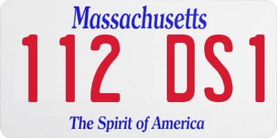 MA license plate 112DS1