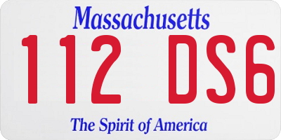 MA license plate 112DS6