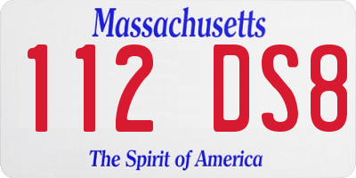 MA license plate 112DS8