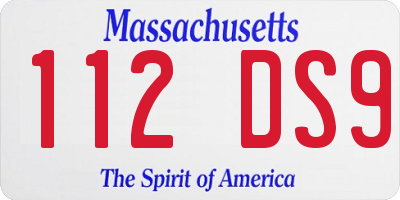 MA license plate 112DS9