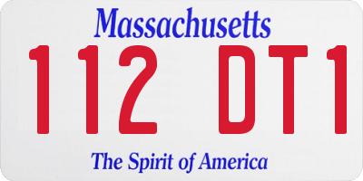 MA license plate 112DT1