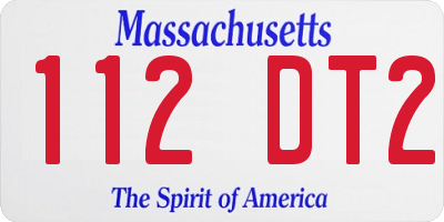 MA license plate 112DT2