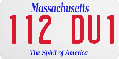 MA license plate 112DU1