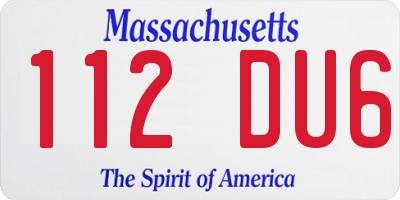 MA license plate 112DU6