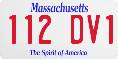 MA license plate 112DV1