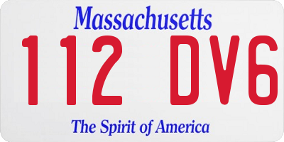 MA license plate 112DV6