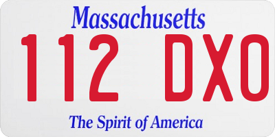 MA license plate 112DX0