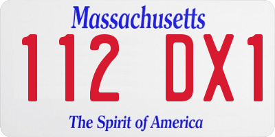 MA license plate 112DX1