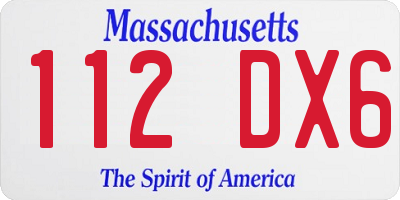 MA license plate 112DX6