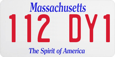 MA license plate 112DY1