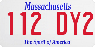 MA license plate 112DY2