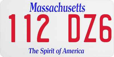 MA license plate 112DZ6
