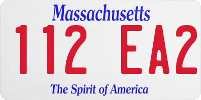 MA license plate 112EA2