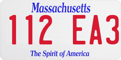 MA license plate 112EA3