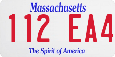 MA license plate 112EA4