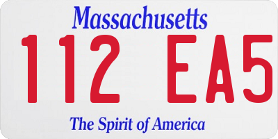 MA license plate 112EA5