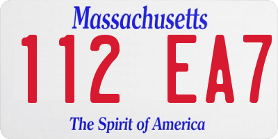 MA license plate 112EA7
