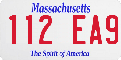 MA license plate 112EA9