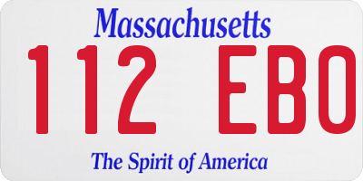 MA license plate 112EB0