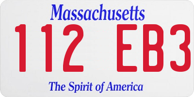 MA license plate 112EB3