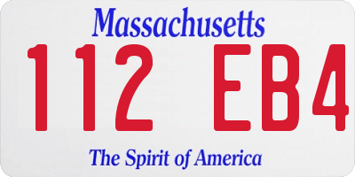 MA license plate 112EB4