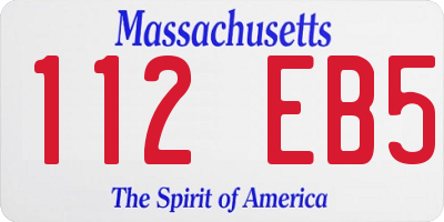 MA license plate 112EB5