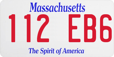 MA license plate 112EB6
