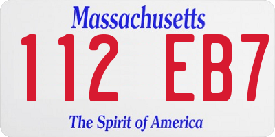 MA license plate 112EB7