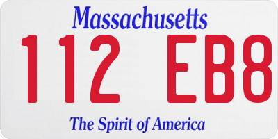 MA license plate 112EB8