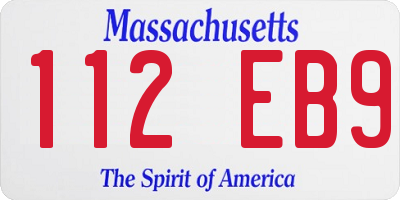 MA license plate 112EB9