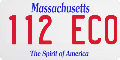 MA license plate 112EC0