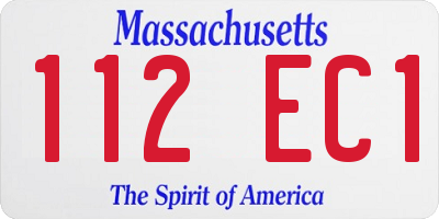 MA license plate 112EC1