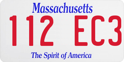 MA license plate 112EC3