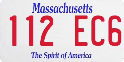 MA license plate 112EC6