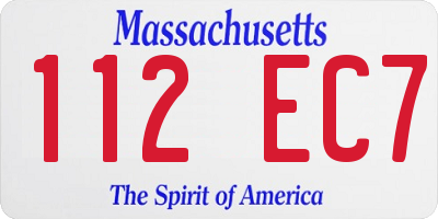 MA license plate 112EC7