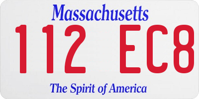MA license plate 112EC8