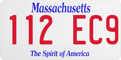 MA license plate 112EC9