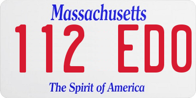 MA license plate 112ED0