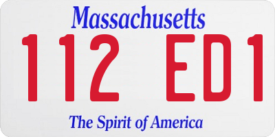 MA license plate 112ED1