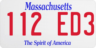MA license plate 112ED3